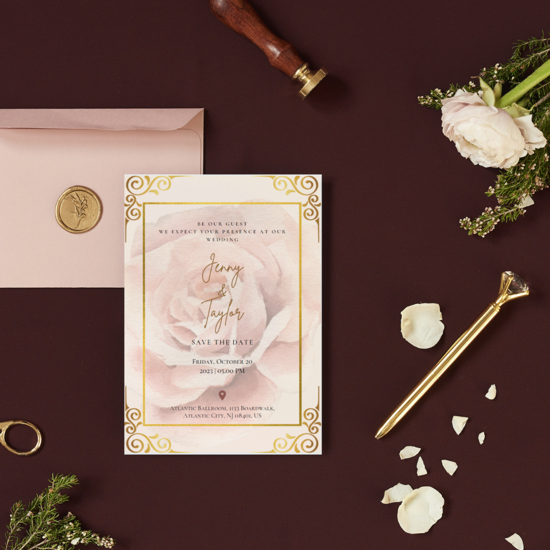 Classic Rose Gold - Digital Wedding Invitation