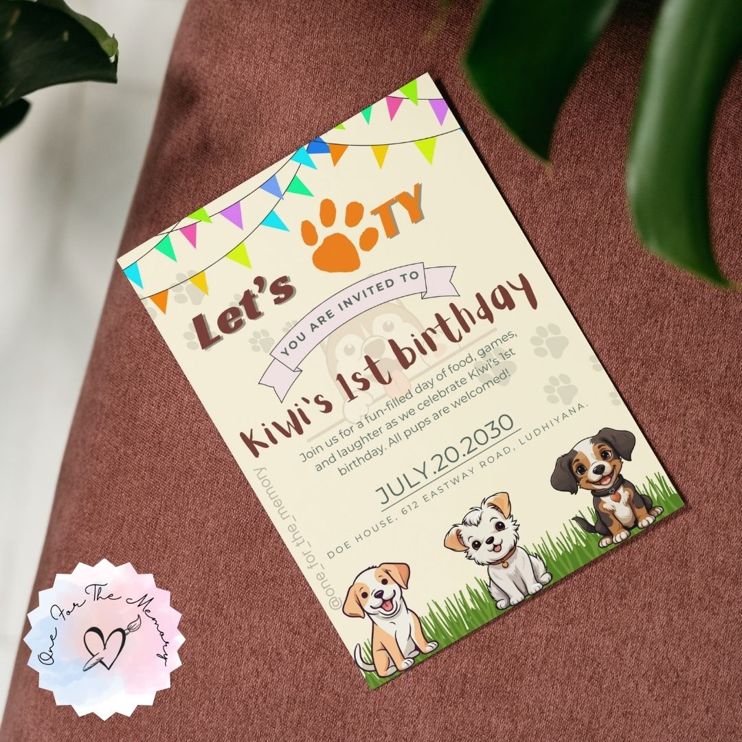 Let's Paw-ty - Digital Birthday Invitation for Pets